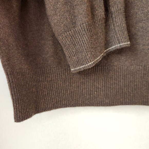 Jos A Bank Reserve Italian Yarn Wool Cashmere Quarter Zip Brown Sweater XXL - Picture 4 of 8